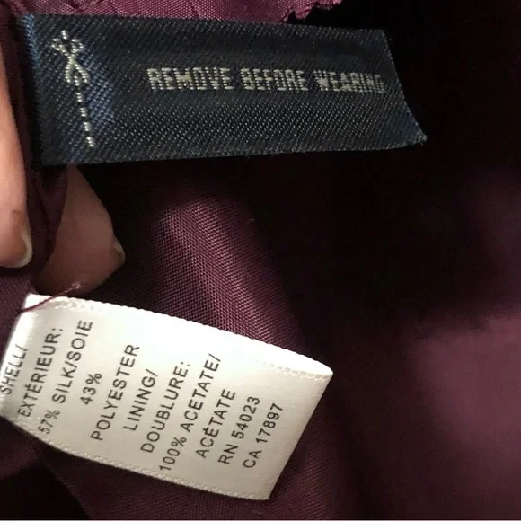 Banana Republic Skirt Silk Blend Lined Cranberry Flowy Hem Skirt size 4 - Picture 4 of 6